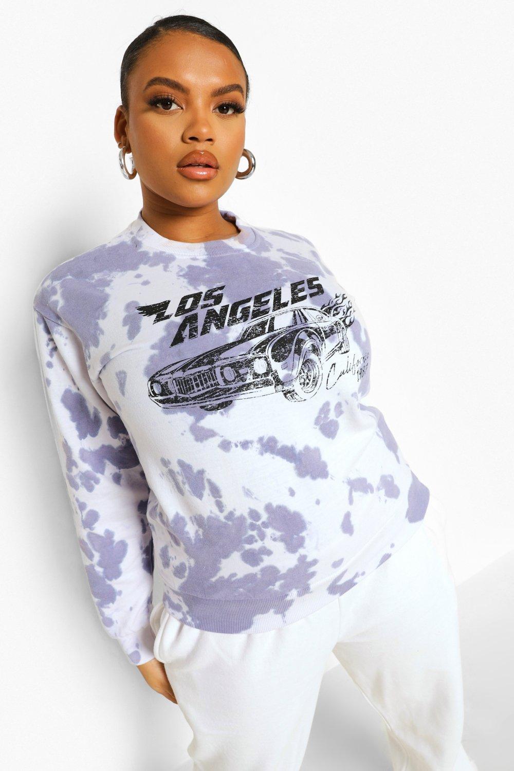 Plus Tie Dye La Car Sweatshirt boohoo NZ